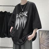 Men's Letter-Print T-Shirt – Summer Short-Sleeve