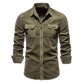 Men's Long-Sleeve Shirt – Casual College Button-Up