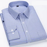 Men's Pinstripe Shirt – Comfortable Long-Sleeve Button-Up