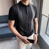 Men's Striped Polo Shirt – Colorblock Short-Sleeve