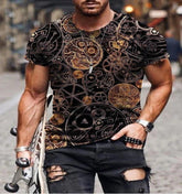 Men's Printed T-Shirt – Short-Sleeve Sports Tee