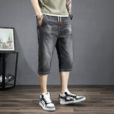 Men's Cropped Denim Shorts – Loose Harem Style