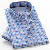 Men's Plus-Size Shirt – Loose Cotton Short-Sleeve