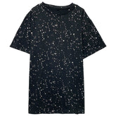 Golden Starry Sky Full Of Graffiti Skew Eagle Lovers Short Sleeves