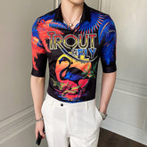 Men's Floral Shirt – British-Style Short-Sleeve Button-Up