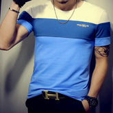 Men's Round-Neck T-Shirt – Colorblock Short-Sleeve