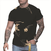 Men's 3D Printed T-Shirt – Round-Neck Short-Sleeve