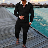 2022 Men's Tracksuit Autumn Long Sleeve Polo Shirt and Long Suit two-Piece Set Male Gym Sport Golf Clothing Streetwear for Men