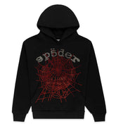 Sp5der Rhinestone OG Web v2 Hoodie Black