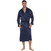 Mens Long Full-length Silk Robes Men's Luxury Silk Bathrobe