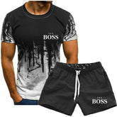 men's T-shirt suit brand Boss T-shirt + sports pants two piece