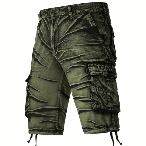 Manlyflex Camo Pattern Cotton Cargo Shorts