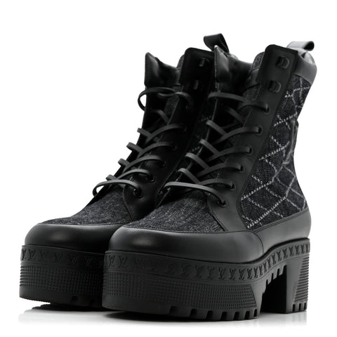 Denim Malletage Laureate Platform Desert Boots 39 Dark Blue