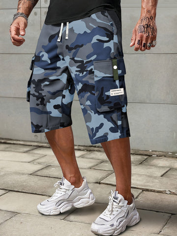 Men's Casual Drawstring Capri Cargo Pants