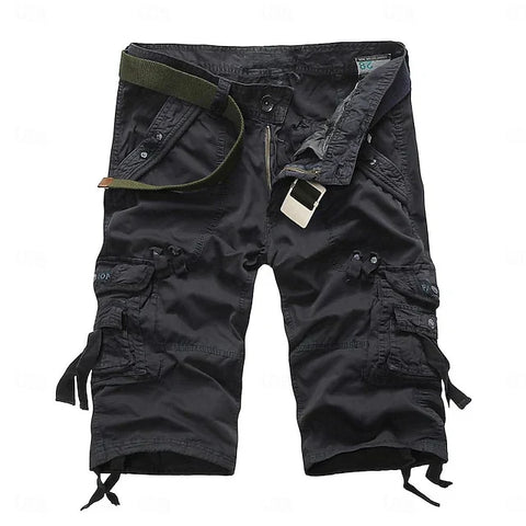Men's Multi Pocket Plain Cargo Shorts
