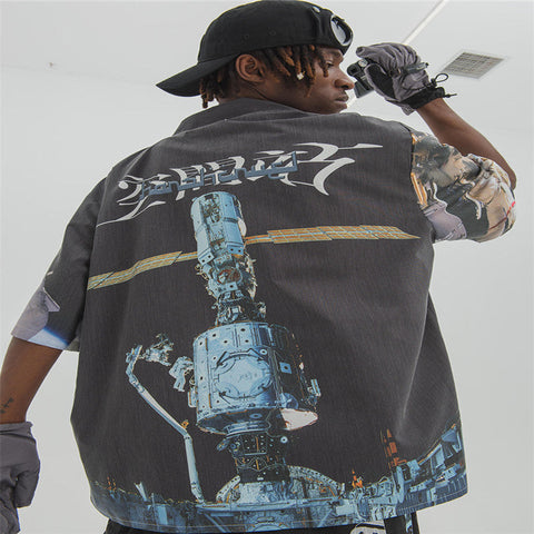 Men's Short-Sleeve Casual Shirt – Printed Cotton