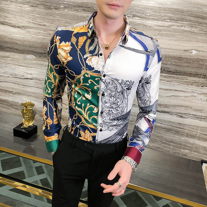 Men's Long-Sleeve Shirt – Trendy Casual Button-Up