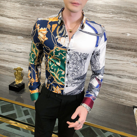 Men's Long-Sleeve Shirt – Trendy Casual Button-Up