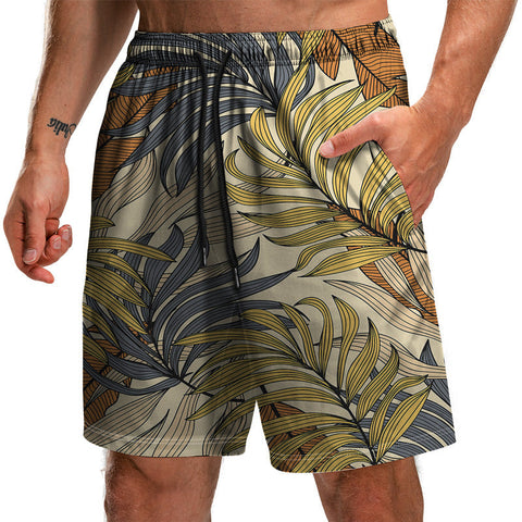 Men's Beach Shorts – Leaf 3D Print