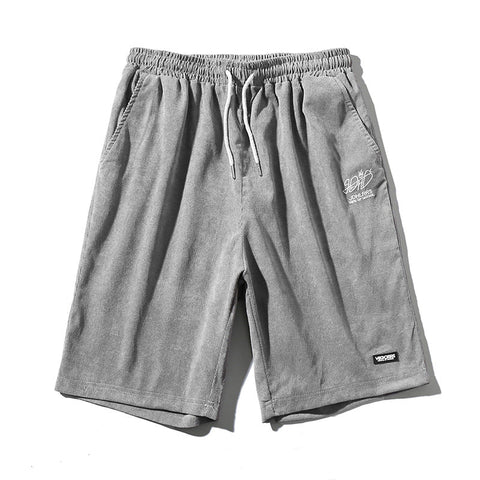 Men's Corduroy Shorts – Embroidered Loose