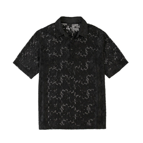 Men's Lace Shirt – Loose Short-Sleeve Top