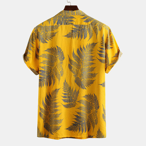 Men's Floral Short-Sleeve Shirt – Casual Urban