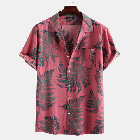 Men's Floral Short-Sleeve Shirt – Casual Urban