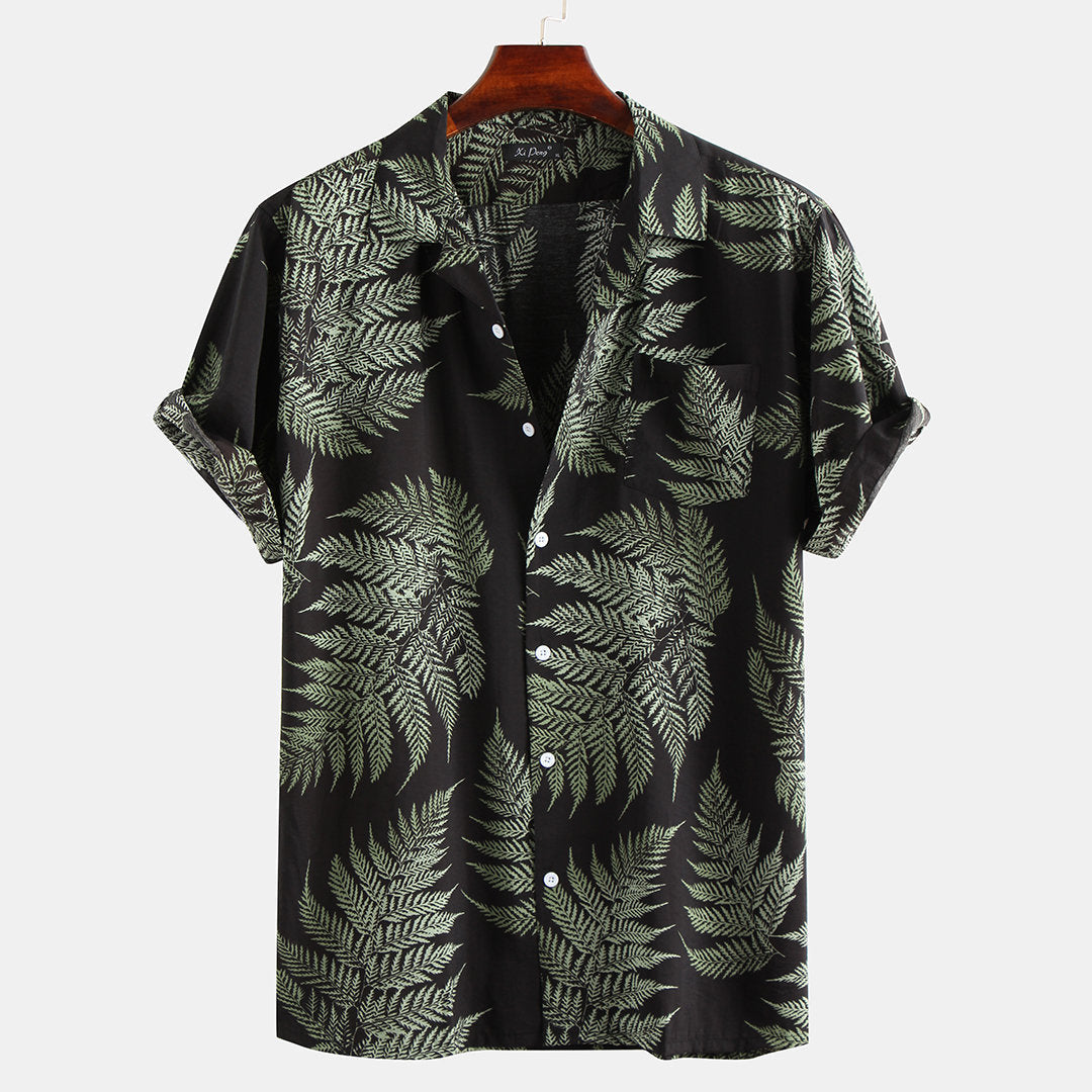 Men's Floral Short-Sleeve Shirt – Casual Urban