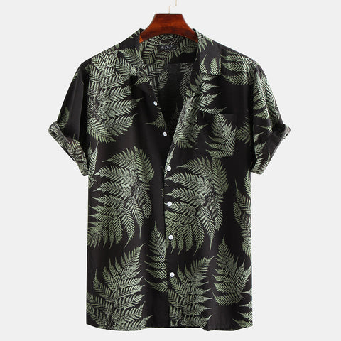 Men's Floral Short-Sleeve Shirt – Casual Urban