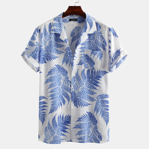 Men's Floral Short-Sleeve Shirt – Casual Urban