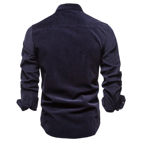 Men's Long-Sleeve Shirt – Casual College Button-Up