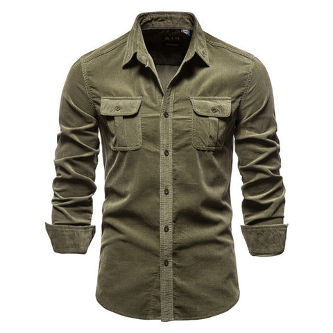 Men's Long-Sleeve Shirt – Casual College Button-Up