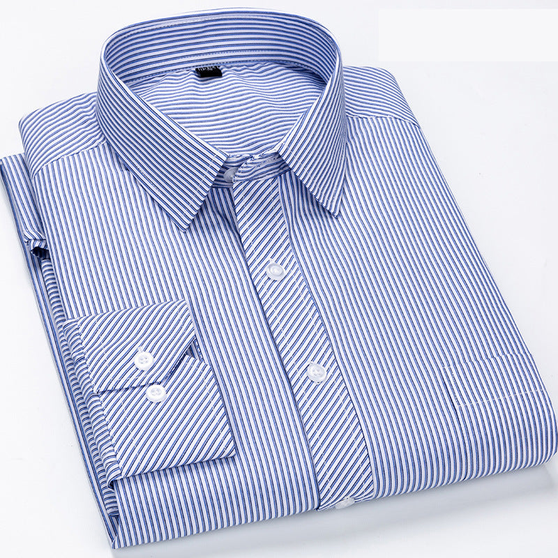 Men's Pinstripe Shirt – Comfortable Long-Sleeve Button-Up