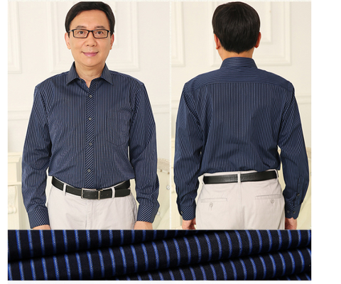Men's Pinstripe Shirt – Comfortable Long-Sleeve Button-Up