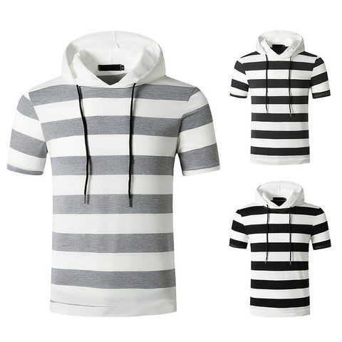Men's Hooded Sports Tee – Gym Short-Sleeve