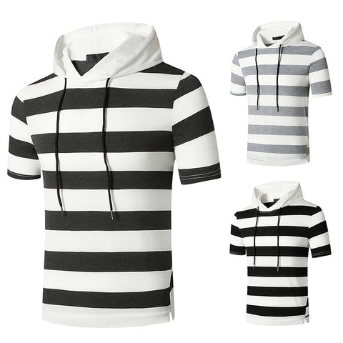 Men's Hooded Sports Tee – Gym Short-Sleeve