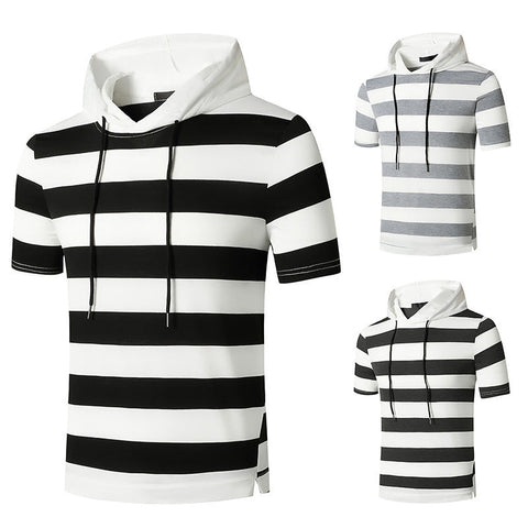 Men's Hooded Sports Tee – Gym Short-Sleeve