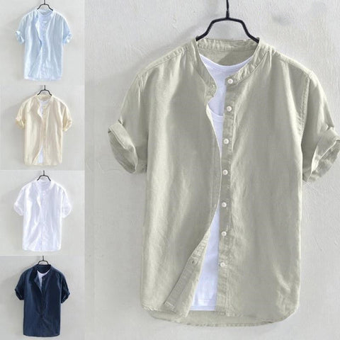 Men's Oversized Cotton Beach Shirt – Loose Summer Fit