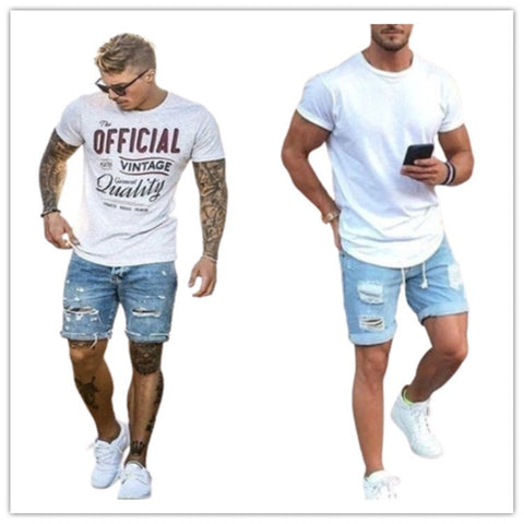 Men's Denim Shorts – Ripped Loose Fit