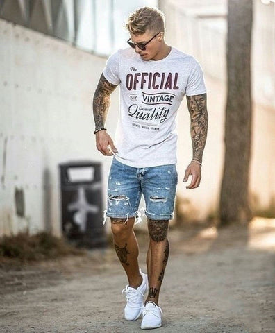 Men's Denim Shorts – Ripped Loose Fit