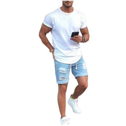 Men's Denim Shorts – Ripped Loose Fit