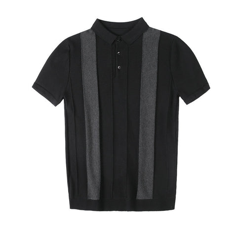 Men's Striped Polo Shirt – Colorblock Short-Sleeve