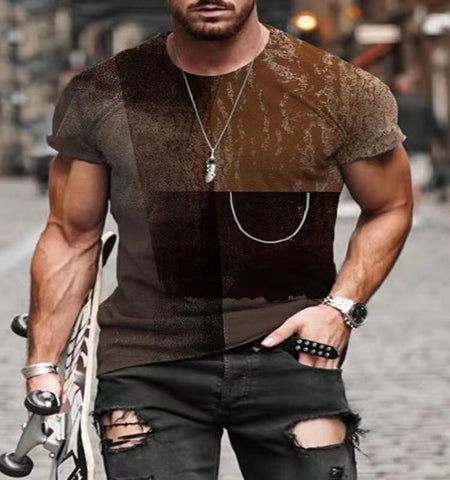 Men's Printed T-Shirt – Short-Sleeve Sports Tee