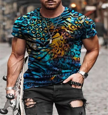 Men's Printed T-Shirt – Short-Sleeve Sports Tee