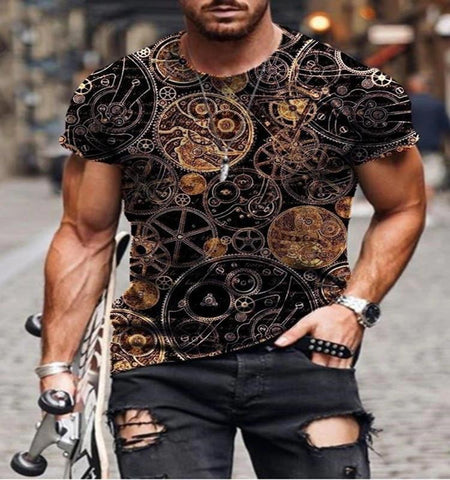 Men's Printed T-Shirt – Short-Sleeve Sports Tee