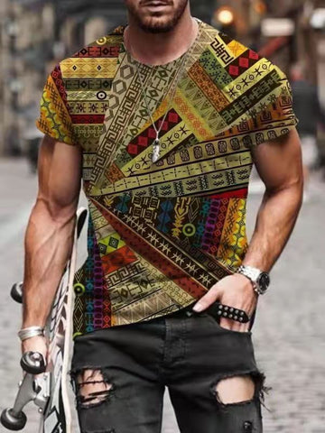 Men's Printed T-Shirt – Short-Sleeve Sports Tee