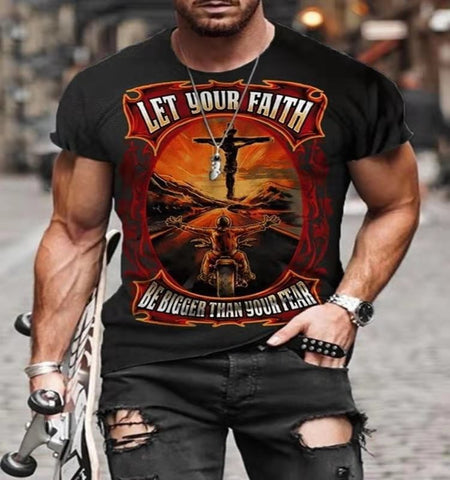 Men's Printed T-Shirt – Short-Sleeve Sports Tee