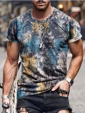 Men's Printed T-Shirt – Short-Sleeve Sports Tee