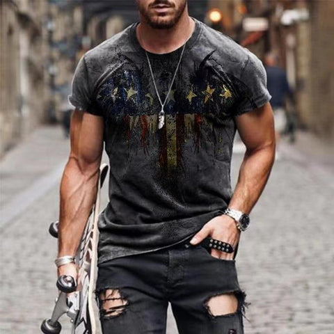 Men's Printed T-Shirt – Short-Sleeve Sports Tee