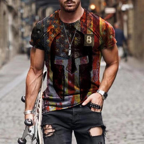 Men's Printed T-Shirt – Short-Sleeve Sports Tee